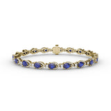 Pear-Shaped Sapphire and Diamond Bracelet