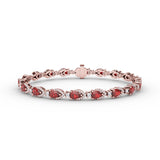 Pear-Shaped Ruby and Diamond Bracelet