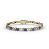 Sapphire and Diamond Pear Shape Bracelet