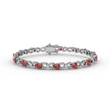 Ruby and Diamond Pear Shape Bracelet