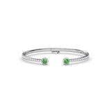 Halo Emerald and Diamond Bangle