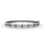 Striking Emerald and Diamond Bangle