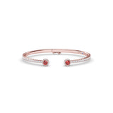 Halo Ruby and Diamond Bangle