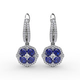 Steal The Spotlight Sapphire and Diamond Cluster Drop Earrings