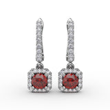 Cushion Cut Dangle Earrings