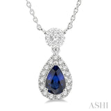 Pear Shape Gemstone & Lovebright Diamond Necklace