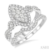 Marquise Shape Lovebright Diamond Wedding Set