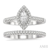 Marquise Shape Diamond Wedding Set