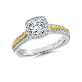 Cushion Shape Halo Engagement Ring