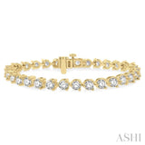 9.00CT RDDM 3 PRONG BRACELET YG 14K-G*