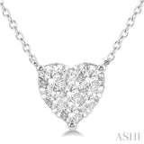 3/4 Ctw Lovebright Diamond Heart Necklace in 14K White Gold