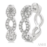 1/4 ctw Petite Twisted Round Cut Diamond Fashion Huggies in 10K White Gold