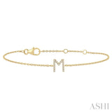 M' Initial Diamond Bracelet