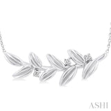 Silver Leaf Diamond Fashion Pendant