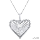 Silver Heart Shape Medallion Diamond Pendant