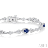 Oval Shape Gemstone & Diamond Bracelet