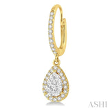 Pear Shape Halo Lovebright Essential Diamond Earrings