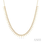 1 ctw Spikes Round Cut Diamond Fashion Necklace in 14K Yellow Gold