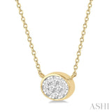 Oval Shape East-West Lovebright Diamond Fashion Necklace