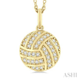 Volleyball Petite Diamond Fashion Pendant