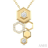 Hexagon Shape Diamond Fashion Necklace