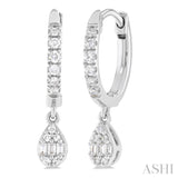 Pear Shape Fusion Petite Diamond Huggie Fashion Earrings