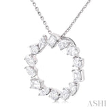 Circle Mixed Shape Diamond Fashion Pendant