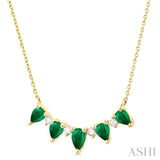 Pear Shape Gemstone & Diamond Necklace