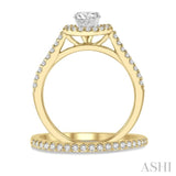 Round Shape Halo Diamond Wedding Set