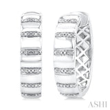 Silver Bold Diamond Fashion Hoop Earrings