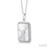 Rectangular Shape Fluted Medallion Diamond Pendant