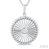 Circle Fluted Medallion Diamond Pendant