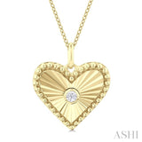 Heart Shape Fluted Medallion Diamond Pendant