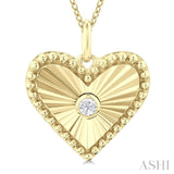 Heart Shape Fluted Medallion Diamond Pendant