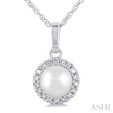 Pearl & Halo Diamond Pendant