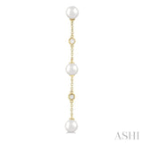 Pearl & Diamond Station Long Earrings