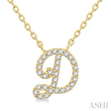 Script 'D' Initial Diamond Pendant