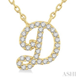 Script 'D' Initial Diamond Pendant