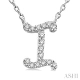 Script 'I' Initial Diamond Pendant