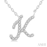 Script 'K' Initial Diamond Pendant