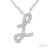 Script 'L' Initial Diamond Pendant