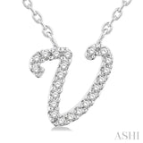 Script 'V' Initial Diamond Pendant