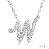 Script 'W' Initial Diamond Pendant