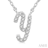 Script 'Y' Initial Diamond Pendant