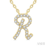 Script 'R' Initial Diamond Pendant