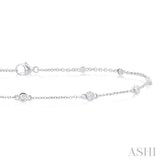 Bezel Set Diamond Station Chain Anklet