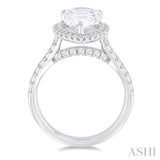 Pear Shape Semi-Mount Halo Diamond Engagement Ring