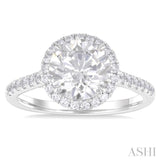 Round Shape Semi-Mount Halo Diamond Engagement Ring