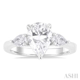 Pear Shape Semi-Mount Diamond Engagement Ring