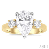 Pear Shape Semi-Mount Diamond Engagement Ring